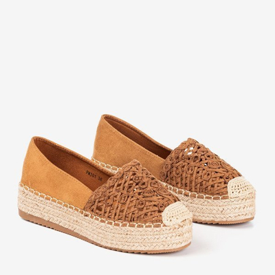 OUTLET Braune Espadrilles auf der Lepusa-Plattform - Schuhe
