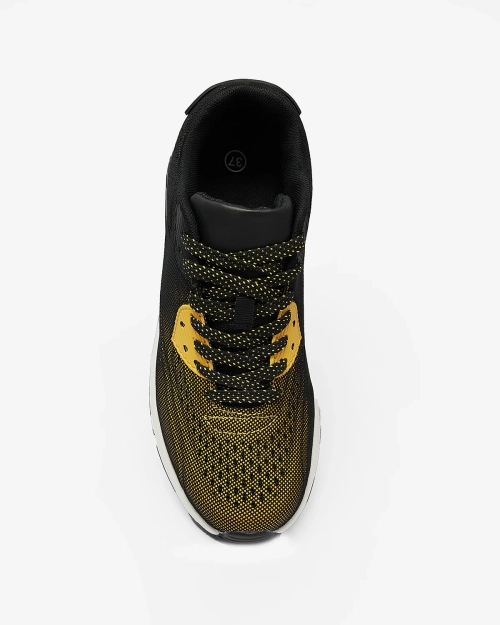Чорні жіночі спортивні туфлі з жовтими вставками Letera - Взуття