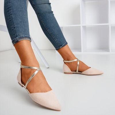 Бежеві жіночі балетки Vosia