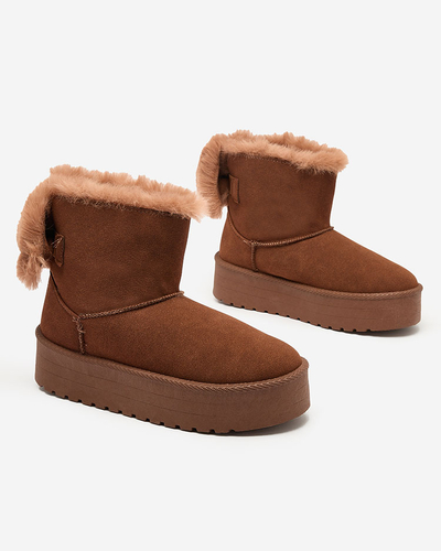 Royalfashion Damenstiefel a'la Schneestiefel in braun Goroggo