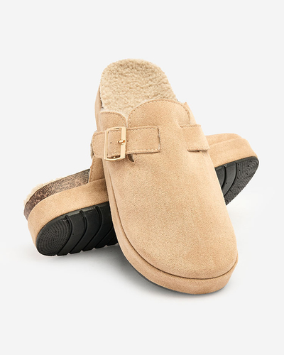 Royalfashion Жіночі капці з овчиною та пряжкою Kajis