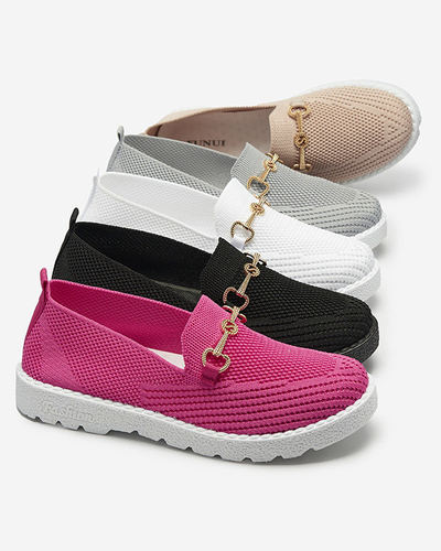 Fuchsia Damen Slipper mit goldener Verzierung Enelida - Schuhe