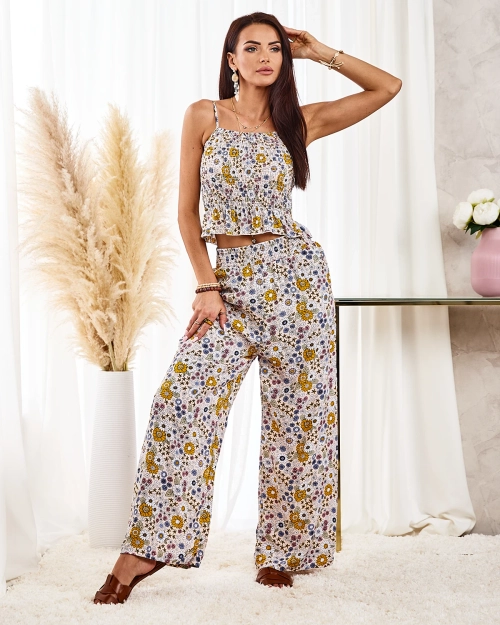 Жіночий комплект з візерунком Royalfashion бежевий