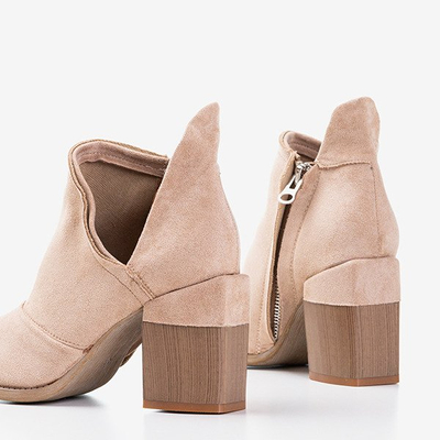 Beige Damenstiefeletten mit Cintura-Ausschnitten - Schuhe 1