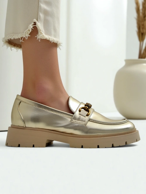 Royalfashion Жіночі мокасини з позолотою Goldlove