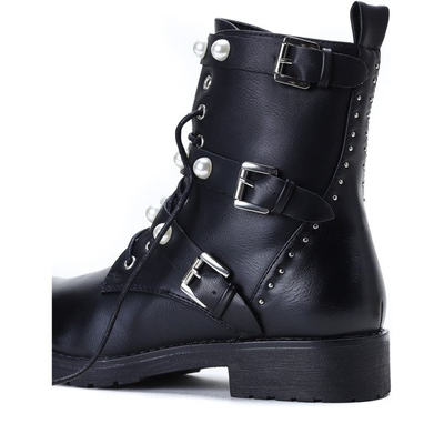 Schwarze Bagger mit Perlen This Is Queen- Footwear