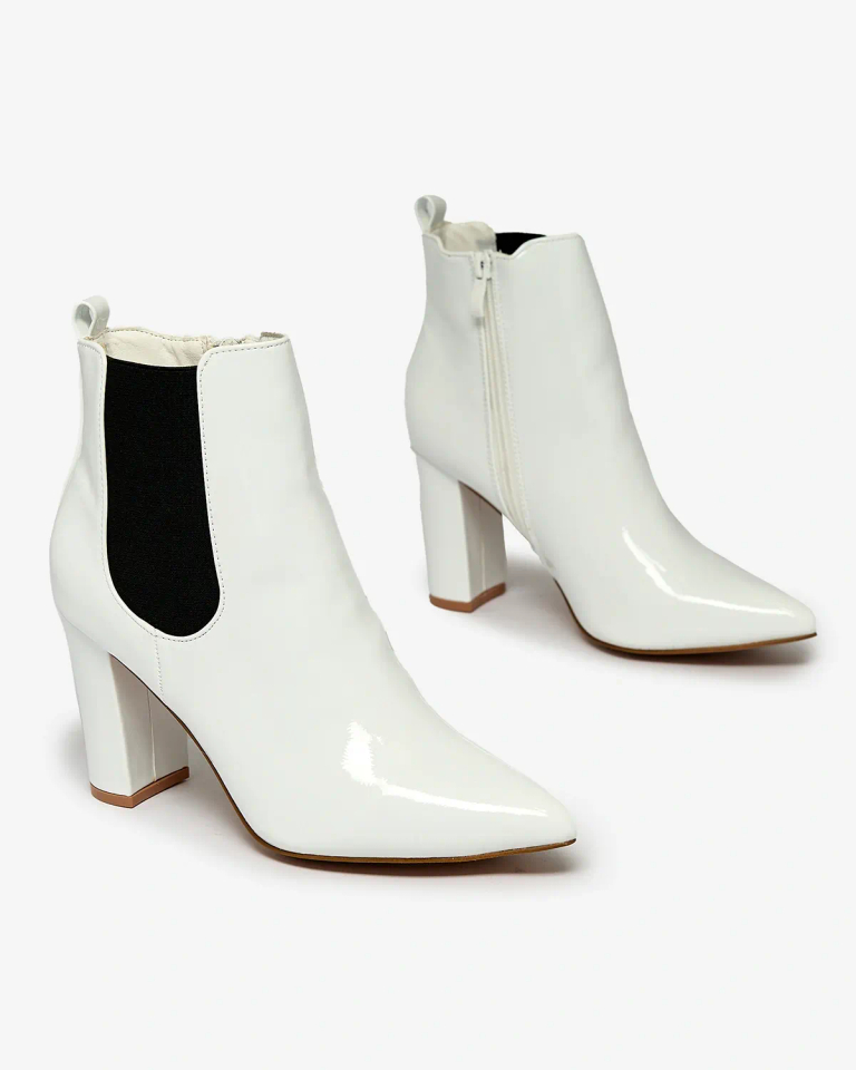 Royalfashion Weiße Damen Lady Jeny Stiletto Stiefel