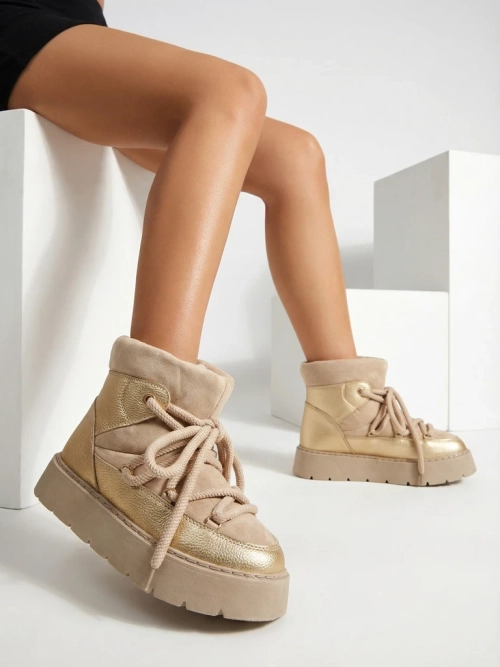 Жіночі зимові чоботи на шнурках Royalfashion Iniuc