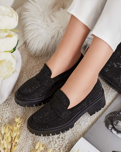 Royalfashion Damen Mokassins mit Zirkonen Epolls