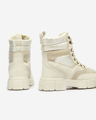 Кремові жіночі утеплені черевики-трапери Kasemi-Footwear