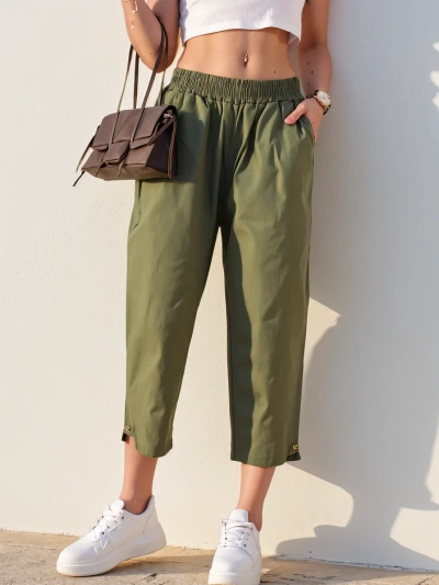 Royalfashion Einfache Damenstoffhosen 7/8