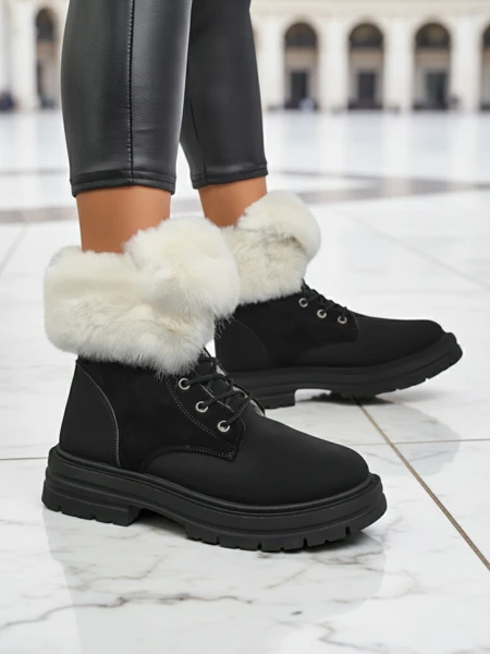 Royalfashion Damen ankle boots mit Kunstfell Nasaha