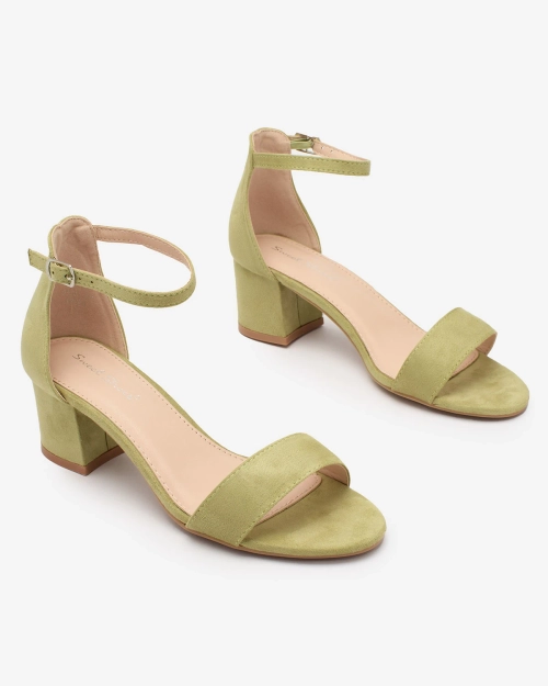 Зелені жіночі босоніжки на низькій шпильці Royalfashion Mesteri