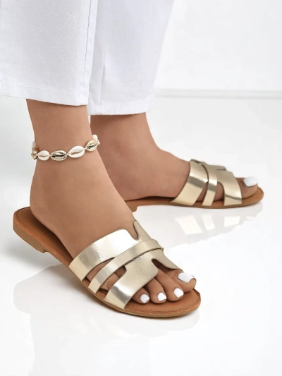 Royalfashion Damen Pantoletten mit flacher Sohle Livia Soft