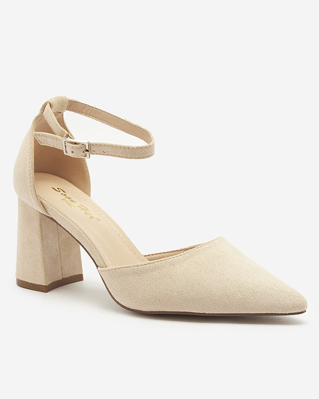 Beige Damen-Pumps auf einem Pfosten Derra - Schuhe