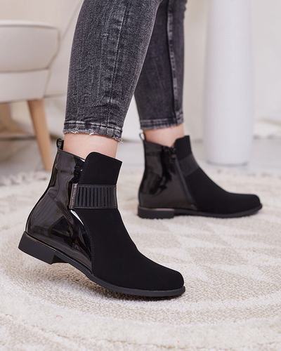 Royalfashion Schwarze matte Damenstiefel Reperra