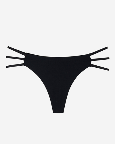 Damen-Tanga aus schwarzer Spitze mit Trägern PLUS SIZE- Unterwäsche