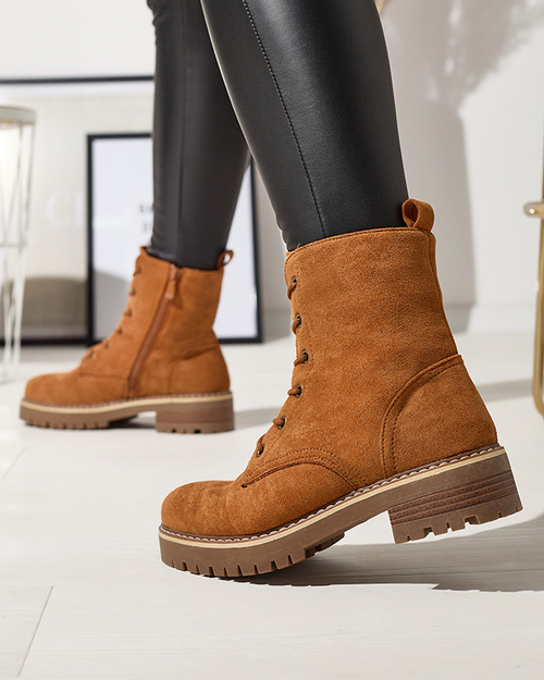 Коричневі жіночі черевики-трапери Priviea - Взуття