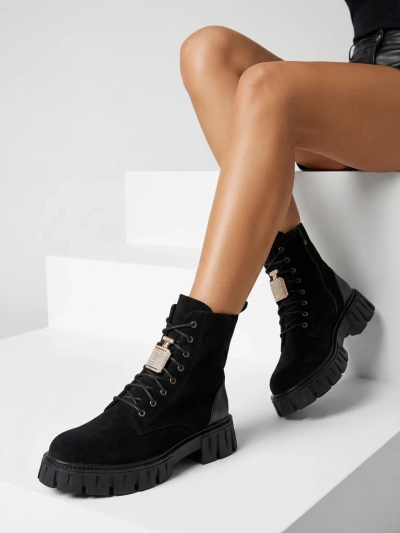 Royalfashion Eco Wildleder Damen Stiefel Arbeiter Edvines