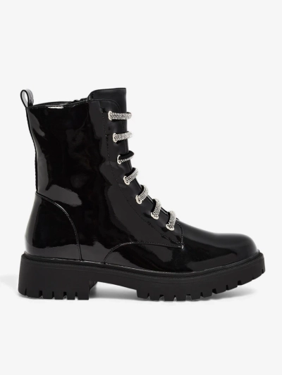 Lackierte Damenstiefeletten mit Schnürung Velmini