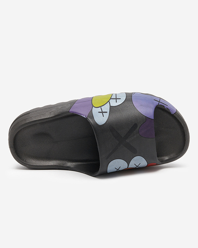 OUTLET Damenpantoffeln aus schwarzem Gummi mit Pfizz-Footwear-Aufdruck
