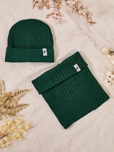 Royalfashion Winter-Set Universal - Beanie-Mütze mit einem Schlauchschal
