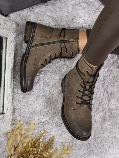 Öko-Leder Schnürstiefeletten Damen Ravonna