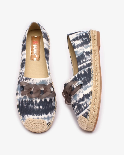 Royalfashion Schwarze Damen-Espadrilles mit Aufdruck Serffio