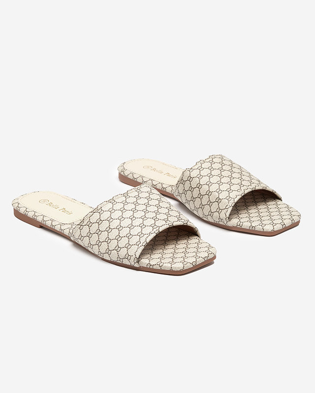 Beige gemusterte Damenhausschuhe Reverdi - Schuhe