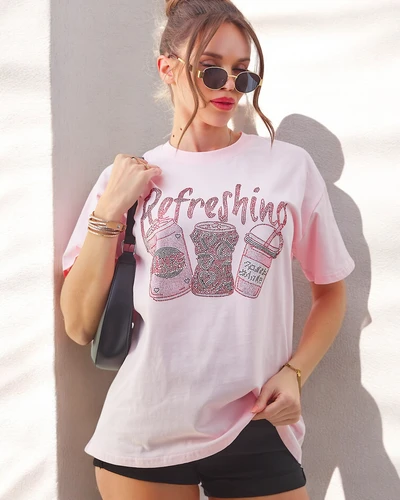 Royalfashion Baumwoll-Damen-T-Shirt mit Strassdruck