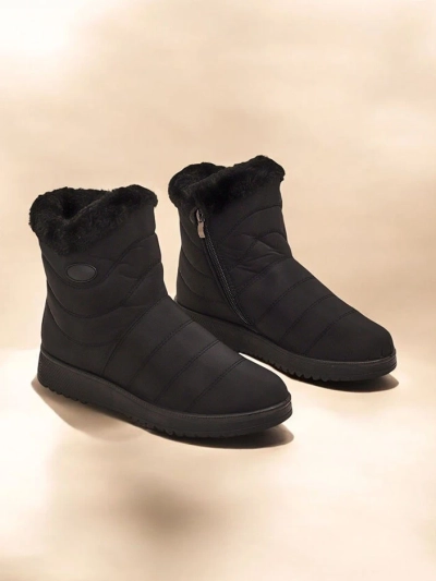 Damen Stiefeletten Diana Schwarz Textil Bequem für den Winter