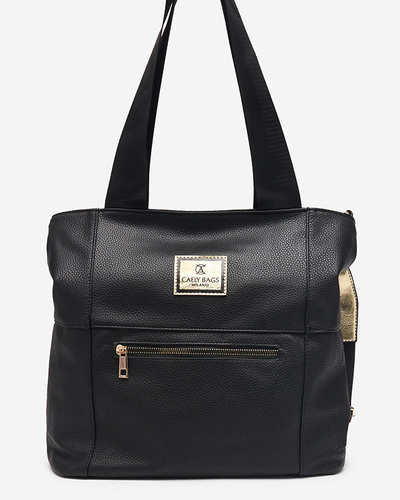 Чорна жіноча сумочка з екошкіри