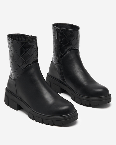 Schwarzer Damenstiefel mit Steppung Redis - Footwear