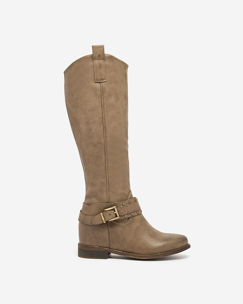 Royalfashion Сіро-коричневі жіночі черевики з прихованим якорем Bisaldo