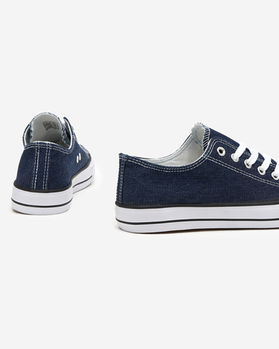 OUTLET Marineblaue Damen-Sneakers a'la jeans Shah - Schuhe