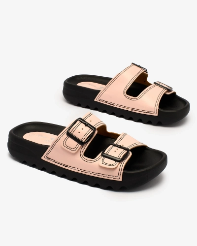 Royalfashion Rosa Damen-Flip-Flops mit Schnallen Kallov