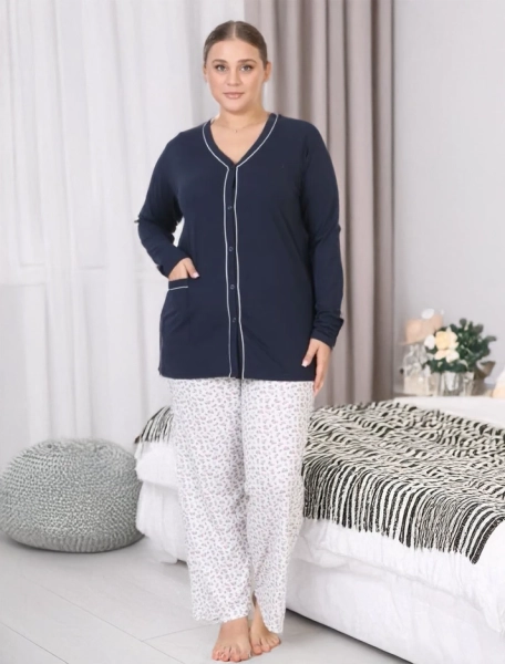 Royalfashion Baumwolle Damen 2-teilige Pyjamas PLUS GRÖSSE