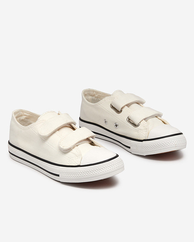 OUTLET Bovis-Sneakers mit Klettverschluss für Mädchen in Weiß und Ecru - Schuhe