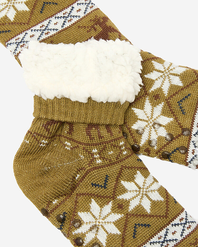 Шкарпетки чоловічі утеплені Royalfashion Різдвяні зелені