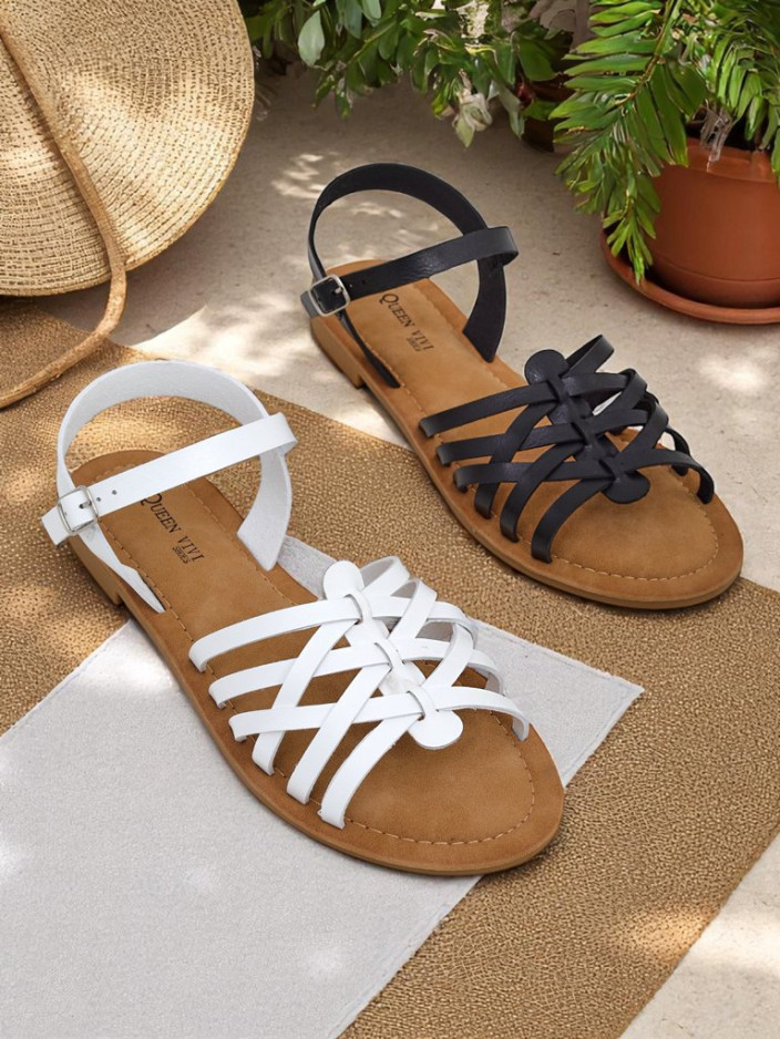 Royalfashion Damen-Sandalen mit dekorativen Riemchen Livia