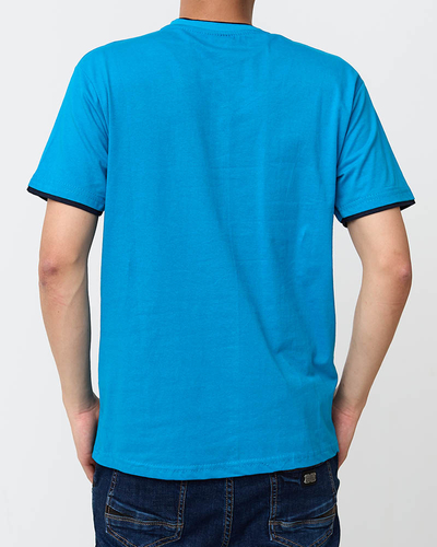 Herren-T-Shirt aus blauer Baumwolle - Kleidung
