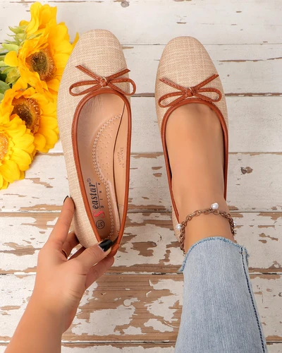 Royalfashion Damen Ballettschuhe mit Glitzer und einer Schleife Aramie