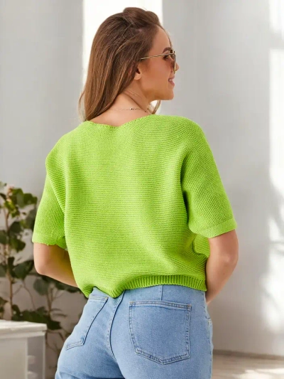 Royalfashion Damen Baumwollkurzpullover mit Schmetterlingen