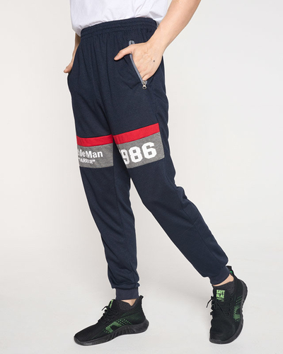 Marineblaue Jogginghose für Herren mit Aufschriften - Kleidung