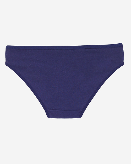 Темно-сині жіночі трусики з мереживом