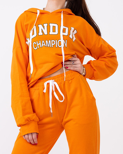 Orange Sport-Trainingsanzug-Set für Damen - Kleidung