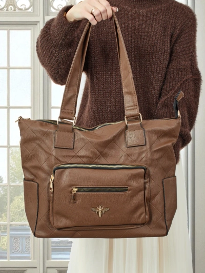 Damen Shopper Handtasche Öko Leder gesteppt Marvaya