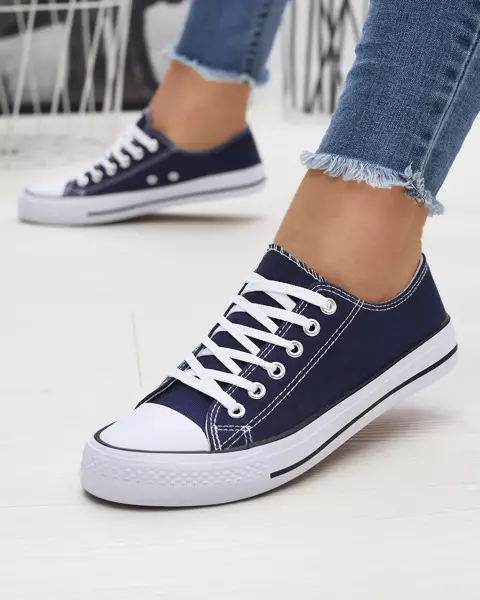 Marineblaue klassische Damen-Schnürsneaker Ogisa - Schuhe