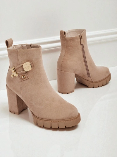 Botki Damen Eco-Wildleder auf Absatz Bearr