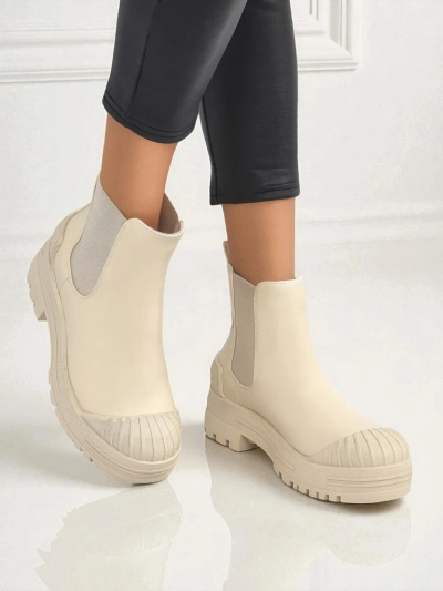 Plateau Stiefeletten aus Öko-Leder Amber Veil